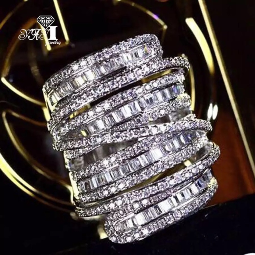 Luxury 925 Sterling Silver Shinning Princess Ring - Picture 2 of 15